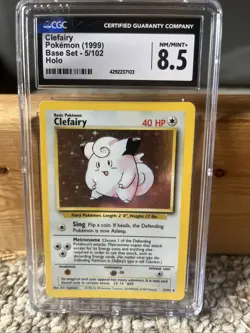 CGC 8.5 Clefairy 1999 Base Set 5/102 Holo Pokemon Card - Image 1