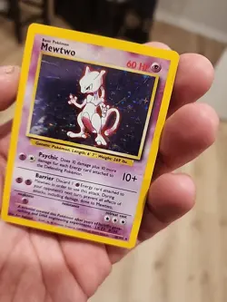 Pokemon Mewtwo Trading Card Game Base Set Holo Rare - Image 2