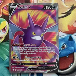 Pokemon TCG Crobat v Full Art Card Darkness Ablaze 182/189 SWSH Ultra Rare - Image 1