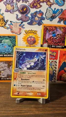 Pokemon Holo Rare Card : Poliwrath 11/115 ( Ex Unseen Forces) 11/115 - LP - Image 1