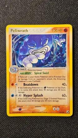 Pokemon Holo Rare Card : Poliwrath 11/115 ( Ex Unseen Forces) 11/115 - LP - Image 2