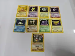 Lot Of 9 Vintage Fossil Wotc Pokemon Cards Haunter Zapdos - Image 1