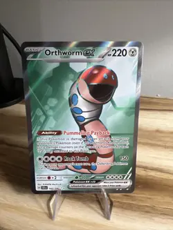 Orthworm ex 162/142 Full Art Ultra Double Rare Pokemon TCG Card Stellar Crown NM - Image 1