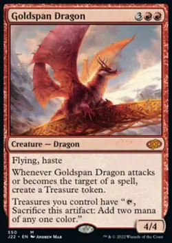 MTG Magic the Gathering Goldspan Dragon (550/835) Jumpstart 2022 LP - Image 1