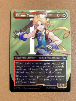 Zidane, Tantalus Thief *BORDERLESS* *SURGE FOIL* Final Fantasy x MTG - NM - Image 1