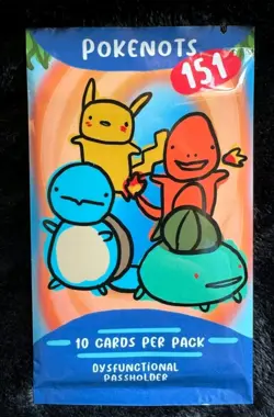 Pokenots 151 Sealed Booster Pack - 10 Cards New Funny Pokemon Parody TCG Pack - Image 1