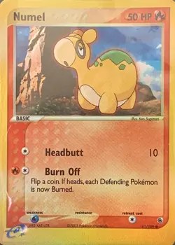 Pokemon TCG Numel EX Ruby and Sapphire 61/109 Reverse Holo Common NM - Image 3