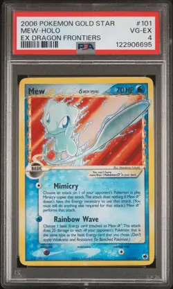 2006 POKEMON EX DRAGON FRONTIERS GOLD STAR #101 MEW-HOLO PSA 4 - Image 1