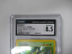 2000 Pokemon Base Set 2 Scyther 17/130 Holo CGC 8.5 - Image 2