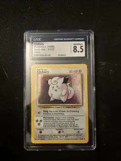 1999 POKEMON BASE SET UNLIMITED #5 CLEFAIRY-HOLO CGC 8.5 - Image 1