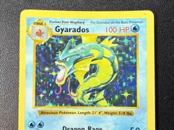 Pokemon TCG Base Set Gyarados Shadowless Holo Rare 6/102 MP - Image 3