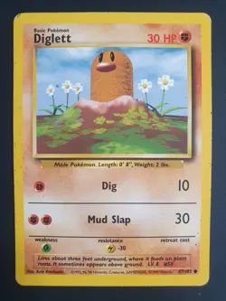 Diglett 47/102 - Base Set 1 - Pokemon Card - Moderately Played - Image 1