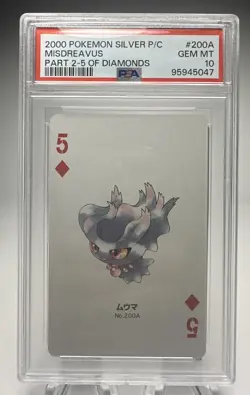 PSA 10 Misdreavus Pokemon 2000 Silver Part 2 Poker Playing Card Deck POP 4!! - Image 1