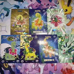 7 Cracked Ice & Star Holos Meganium & Bayleef Card Multiple database Sets - Image 1