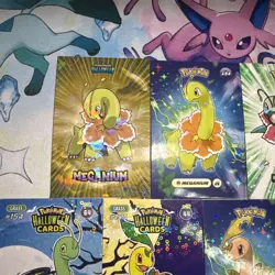 7 Cracked Ice & Star Holos Meganium & Bayleef Card Multiple database Sets - Image 2