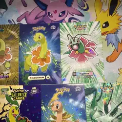 7 Cracked Ice & Star Holos Meganium & Bayleef Card Multiple database Sets - Image 3