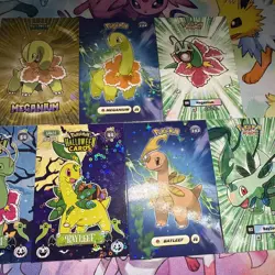 7 Cracked Ice & Star Holos Meganium & Bayleef Card Multiple database Sets - Image 5