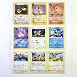 LOT OF 9 EEVEE, VAPOREON, JOLTEON & FLAREON POKEMON CARDS EEVEE EVOLUTIONS SET - Image 1