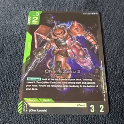 Gundam Trading Card Game Zeon’s Rush ST03-006 LR Char's Zaku II Near Mint Foil - Image 1