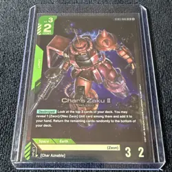 Gundam Trading Card Game Zeon’s Rush ST03-006 LR Char's Zaku II Near Mint Foil - Image 4