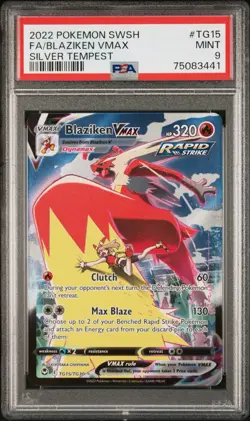 PSA 9 MINT Blaziken VMAX TG15/TH30 Silver Tempest: Trainer Gallery Pokemon Card - Image 1