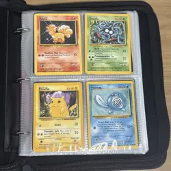 Lot of 96 Vintage 1999 Pokemon TCG Base Set Cards LP In Binder W/ Extra Sheets - Image 5