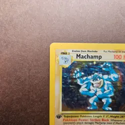 1st Edition Machamp 8/102 Pokemon Base Set Holo Rare Card - HP - First Ed - Image 2
