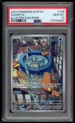 2024 Pokemon Stellar Crown English Squirtle 170/142 Illustration Rare PSA 10! - Image 1