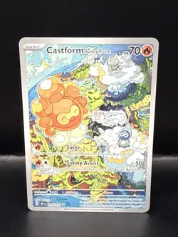Pokemon TCG Castform Sunny Form 195/191 Illustration Rare Surging Sparks Holo B - Image 1