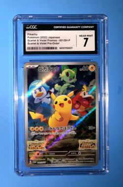 2022 Pokemon Pikachu Japanese Scarlet & Violet Promo 001/SV-P - CGC 7 - Image 1