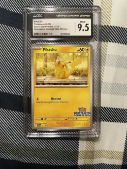 2025 Pokemon Pikachu Black Star Promo Illustration Contest 2024 SVP 214 CGC 9.5 - Image 1