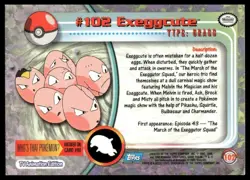 Topps Pokemon Exeggcute #102 2000 TV Animation Edition Non Holo Blue Logo LP - Image 2