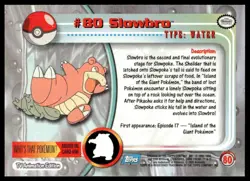 Topps Pokemon Slowbro #80 1999 TV Animation Edition Non Holo Blue Logo NM - Image 2