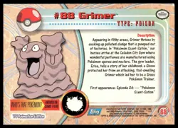 Topps Pokemon Grimer #88 1999 TV Animation Edition Non Holo Blue Logo NM - Image 2