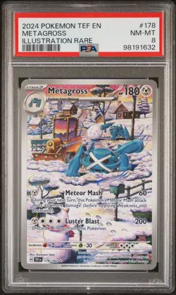 Pokemon Metagross 178/162 Illustration Rare 2024 Temporal Forces PSA 8 Near Mint - Image 1