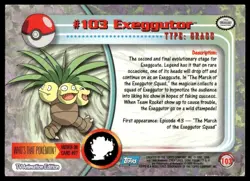 Topps Pokemon Exeggutor #103 1999 TV Animation Edition Non Holo Blue Logo NM - Image 2