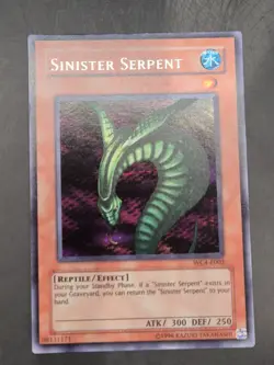 YUGIOH SINISTER SERPENT SECRET RARE LIGHT PLAY WC4-E002 - Image 1