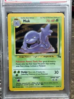 Vintage 1999 Pokemon Fossil Muk - Holo Card #13: PSA 8 NM-MT - Image 2