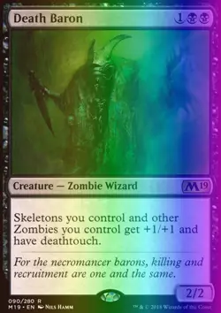 MTG Magic the Gathering Death Baron (90/339) Core Set 2019 LP FOIL - Image 1