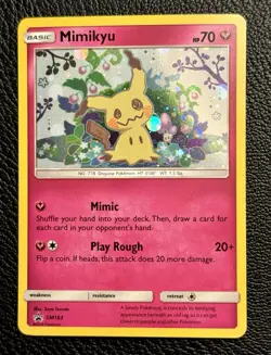 Mimikyu Sun & Moon Black Star Promo SM163 Holo Team Up Pokemon TCG - Image 1