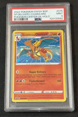 Special Delivery Charizard SWSH075 Pokemon Center Promo PSA 9 - Image 1