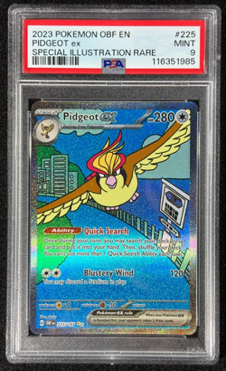 2023 Pokemon Pidgeot ex #225 SIR Obsidian Flames PSA 9 (Mint) - Image 1
