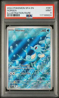 2024 POKEMON SFA EN-SHROUDED FABLE #067 HORSEA ILLUSTRATION RARE PSA9 - Image 1