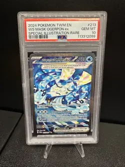 Pokemon 2024 TWM Special Illustration Rare #213 WS Mask Ogerpon EX PSA 10 - Image 1