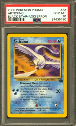Pokemon WOTC Promo Aoki Error Articuno 22 PSA 10 GEM MINT POP 2,524 - Image 1