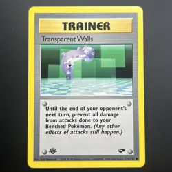 Transparent Walls 125/132 1st Edition Gym Challenge Pokemon TCG Common LP - Image 1