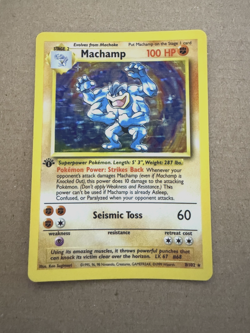 1999 VINTAGE POKEMON TCG Machamp Holo Fighting Rare First Edition Base #8/102 NM - Image 1