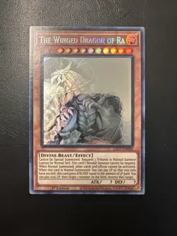 The Winged Dragon of Ra LED7-EN000 Ghost Rare 1st Edition NM YUGIOH Pack Fresh - Image 1