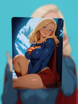 Supergirl Justice League Anime Waifu Sexy Goddess Doujin Lewd Hentai Card - Image 1