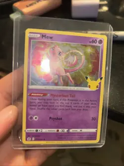 Pokemon Mew TCG Card Celebrations 011/025 Holo Rare 2021 25th Anniversary - Image 1